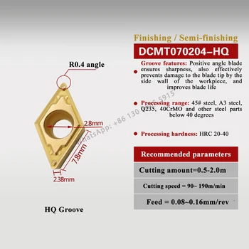 10VNT DCMT070204 DCMT11T304 DCMT11T308 Tekinimo Įrankiai Karbido Įdėklai CNC Tools
