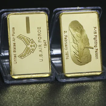 1PCS Amerikos orlaivių 1 Trojos Uncija gražus paauksuoti aukso gražus Baras Replika Monetų Kolekciją dovana, Jungtinės amerikos valstijos