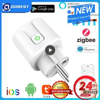 1~5VNT Aubess Zigbee Smart Plug 20A ES Smart Lizdų Su Maitinimo Stebėjimo Laiko Funkcija, Balso Kontrolės Per Alexa 