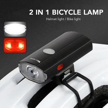 2 IN 1 Dviračio Lemputė USB Įkrovimo Dviračių Šalmas priekinis žibintas atsparus Vandeniui Dviračių užpakalinis žibintas Rankenos Priekiniai Šviesos MTB Road Bike