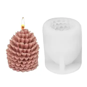 3D Pinecone Žvakė Pelėsių Kūrybos Modeliavimas Pušies Kankorėžis Silikono Formos Vaisių Želė, Ledų Namų 