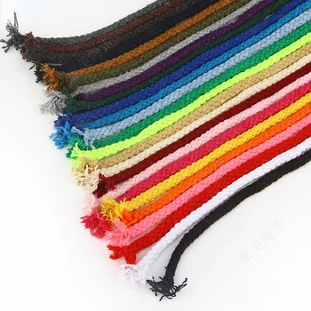 5mm spalvų, tuščiaviduriai virvę kelnių juosmens virvę bžūp virvę rankomis austi pet aštuonių vijų tuščiaviduriai medvilnės virvė