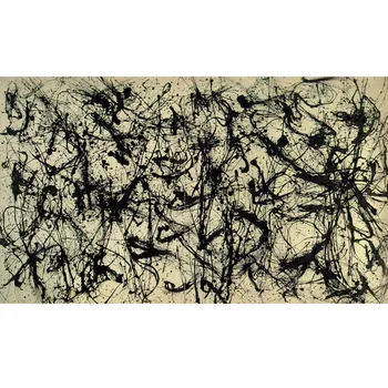 Abstrakti naftos tapyba ant drobės,Skaičius 32 Jackson Pollock,Rankomis dažyti žinomų tapybos replika,paveikslai, sienų apdailai