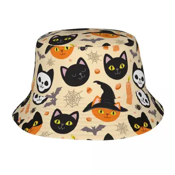 Bucket Hat Unisex Bob Bžūp Hip-Hop Gorros Dvasios Katė Panama Kepurė Beach Sun Žvejybos Hat