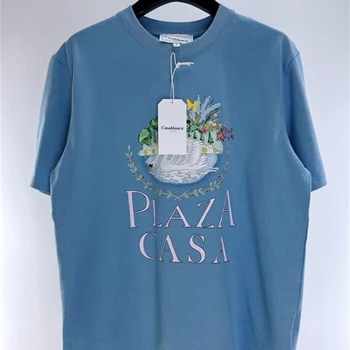 Casablanca Plaza Logotipą, T-marškinėliai Vyrams, Moterims, Geriausios Kokybės Harajuku Prarasti Atsitiktinis Pora Trumpas Rankovės Casa Blanca Marškinėliai Tee Viršų
