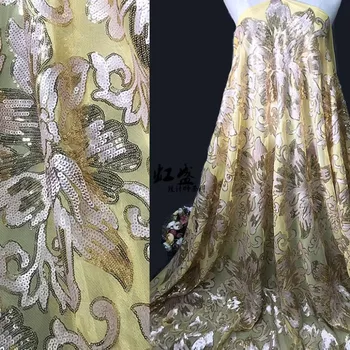 China Akių Audinio Aukso Gėlių Suknelė Siuvinėta Drabužių Dizaineris Didmeninė Audinys 