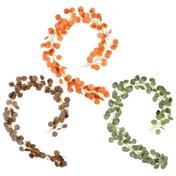 Dirbtiniais Eukalipto Girliandą Augalų 6.56 Feet Dirbtinis Vynuogynų Girliandos Eukalipto Lapų Žaluma Girliandą Dirbtiniais Sidabro Doleris