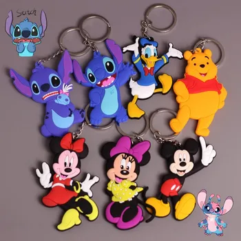 Disney Dygsnio Lėlės Keychain Pakabukas Minnie, Mickey Mouse Ančiukas Donaldas Pooh Bear Anime Automobilių Maišelį Keychain Dekoro Vaikai Kawaii Žaislą Dovanų