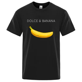Dolce & Bananų Mados Spausdinti Vyrų marškinėliai Atsitiktinis Kvėpuojantis Viršūnes Negabaritinių Medvilnės Marškinėlius Vyrų trumpomis Rankovėmis S-5XL Tees Marškinėliai