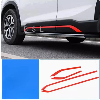 Dėl Subaru Forester 2019-2022 Raudona Šoninės Durys Linija Garnyras Kėbulo Apdaila priekinis + galinis bamperis išoriniai priedai