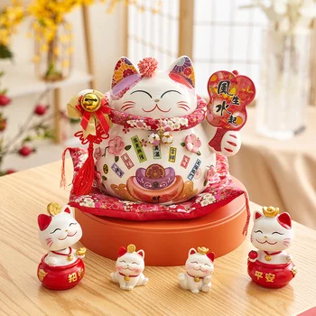 Japonų Porceliano Maneki Neko Pasisekė Kačių Namų Dekoro Piggy Bank Kawaii Keramikos Likimo Katės Statulą Kawaii Office Dekoro Priedai