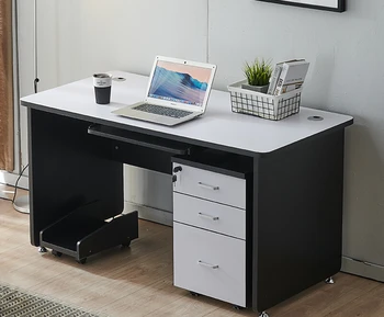 Kompiuterio stalas, kompiuterių, buitinės rašomasis stalas, minimalistinio modernaus kelių tarnybos stalas ir kėdė derinys