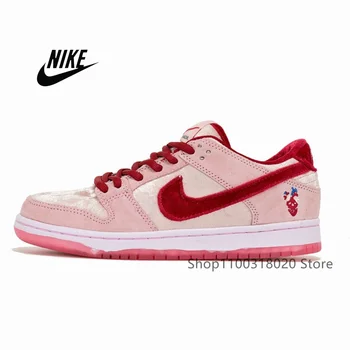 Mados Originalus Nike Dunk SB Mažai Rožinė Valentino Dieną Poroms Riedlenčių Batai Aukštos Kokybės Vyrų, Moterų Laisvalaikio Sportbačiai 36-45