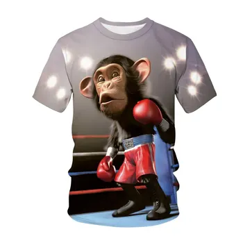 Naujausias Juokingi Marškinėliai Beždžionių Gorilos 3D Spausdinimo Streetwear 2022 Vyrai Moterys Gyvūnų Mados Hip-Hop marškinėliai Topai Vaikų Berniukų Drabužiai