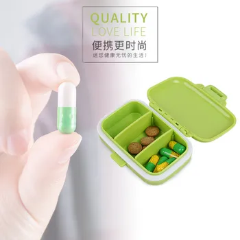 Nešiojamų Tabletes Atveju Box 3 Skyriuje Kelionės Vitamino Daliklis Konteinerių Laikymo Dėžutė Medicina Organizatorius Atskirų Skyrių