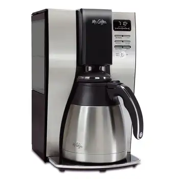 Optimalus Užvirinti 10-Puodelis Šilumos Programuojami Coffeemaker Juoda/Šlifuoto Sidabro