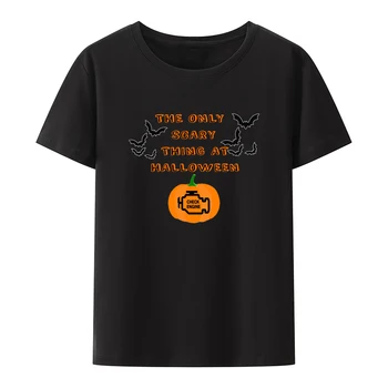 Tik Baisu, Ką Helovinas Check Engine Grafinis T Marškinėliai Classic Car Parankinis Mechanikas Camisetas Atsitiktinis Streetwear Viršūnės