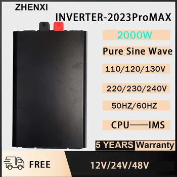 ZHENXI 2000W 12/24/48V į 220V/230V/240V Pure Sine Wave Saulės Keitiklis DC į AC Maitinimo, Keitiklio Baterija